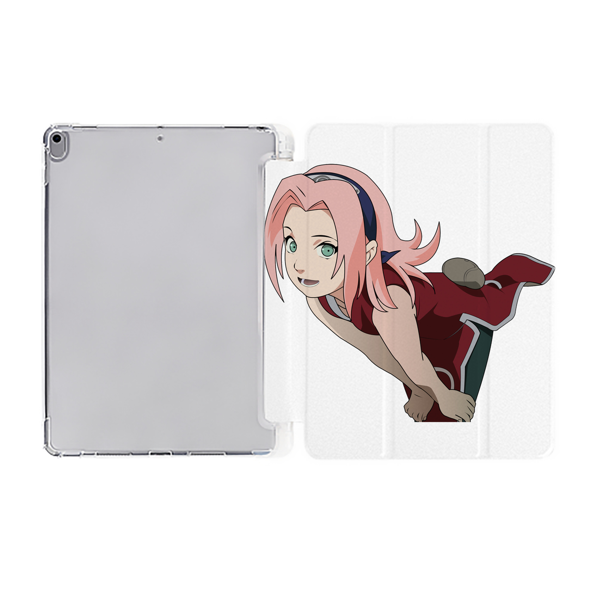 （画像用） NARUTO -ナルト- 春野サクラ Haruno Sakura IPad ケース ペン収納付き 三つ折りスタンド PUレザー×シリコン 対応機種9.5/10.5/10.9インチ